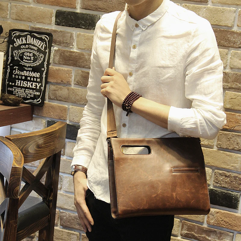 2019 New Fashion Crazy Horse Pu Leather Men Bags Small Shoulder Bag Men Messenger Business Crossbody Leisure iPad Handbag Brown
2019 New Fashion Crazy Horse Pu Leather Men Bags Small Shoulder Bag Men Messenger Business Crossbody Leisure iPad Handbag Brown