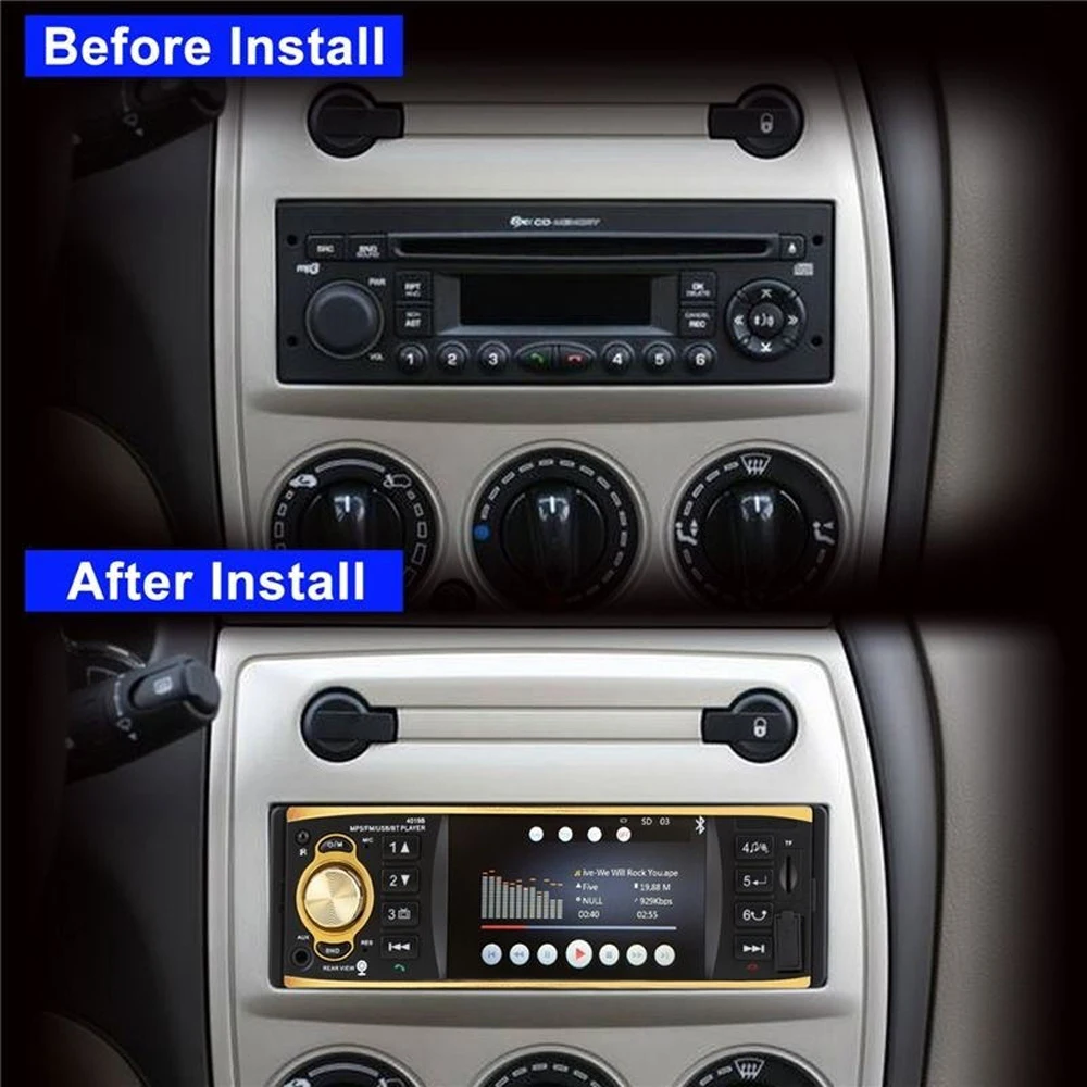 4.1 inch One Din Car Radio Audio Stereo AUX FM Radio Station Bluetooth Auto radio with Rear View Camera Remote Control
4.1 inch One Din Car Radio Audio Stereo AUX FM Radio Station Bluetooth Auto radio with Rear View Camera Remote Control