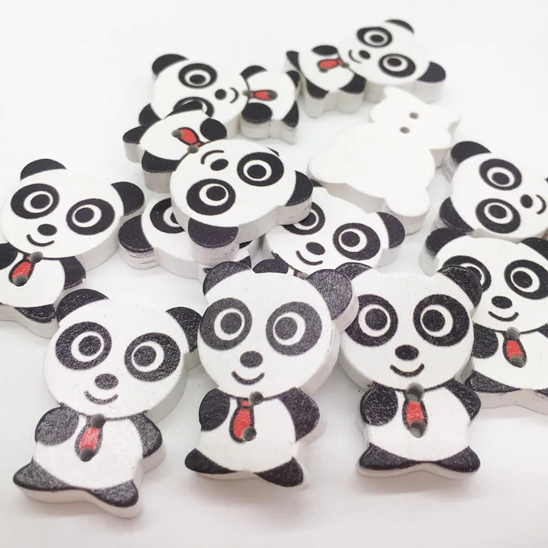 100pcs Love Panda Natural Wooden Ornaments Wood DIY Crafts Decoration Handicrafts Slices Scrapbooking Arts | Дом и сад