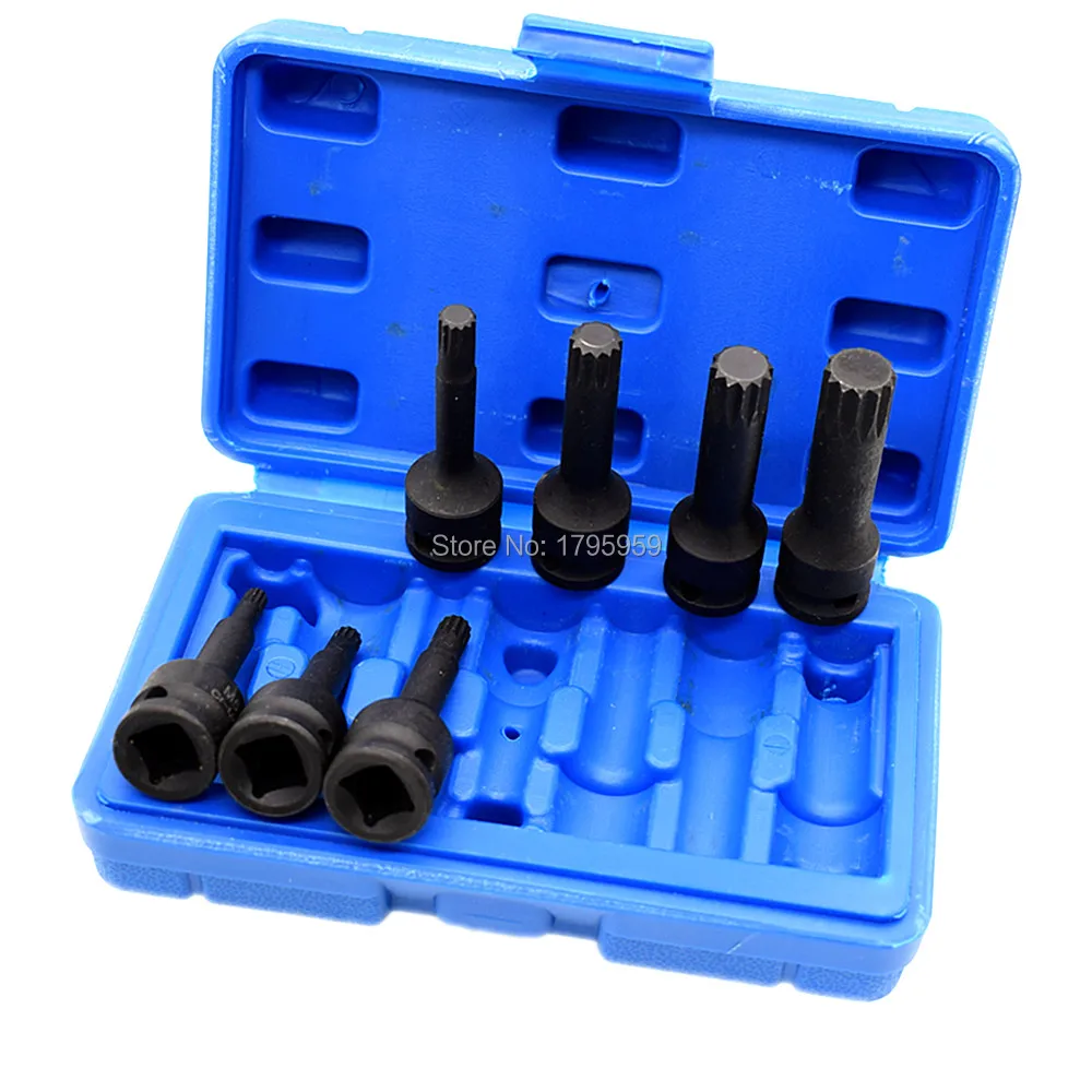 3/8" Square Drive Impact Socket Bit 60mm Long M5 M6 M7 M8 M10 M12 M14 CR-MO 12 point Spline Bit Socket Screwdriver 7 Piece Set
3/8" Square Drive Impact Socket Bit 60mm Long M5 M6 M7 M8 M10 M12 M14 CR-MO 12 point Spline Bit Socket Screwdriver 7 Piece Set