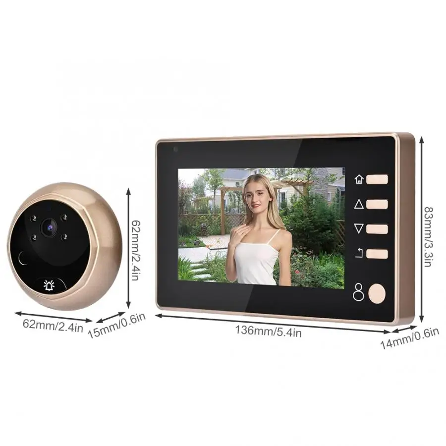 4.3 inch 1MP Smart Doorbell HD Cat Eye Camera Monitor Video Doorbell Kit Recording Night Vision Smart Door Bell
4.3 inch 1MP Smart Doorbell HD Cat Eye Camera Monitor Video Doorbell Kit Recording Night Vision Smart Door Bell