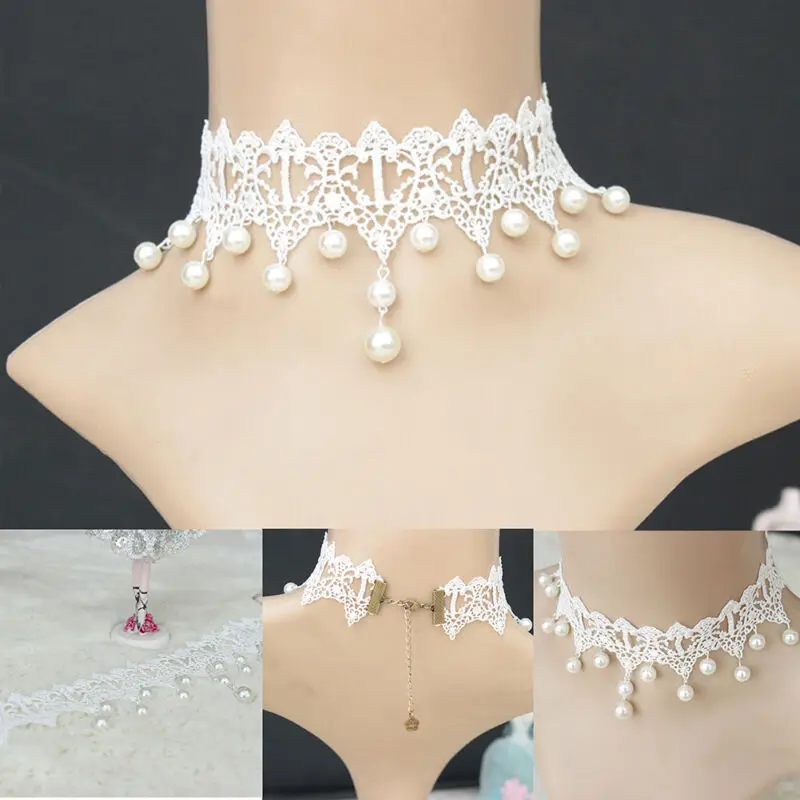 Fashion and popular women's White Lace Necklace with pearl pure handmade necklace pearl velvet short necklace
Fashion and popular women's White Lace Necklace with pearl pure handmade necklace pearl velvet short necklace