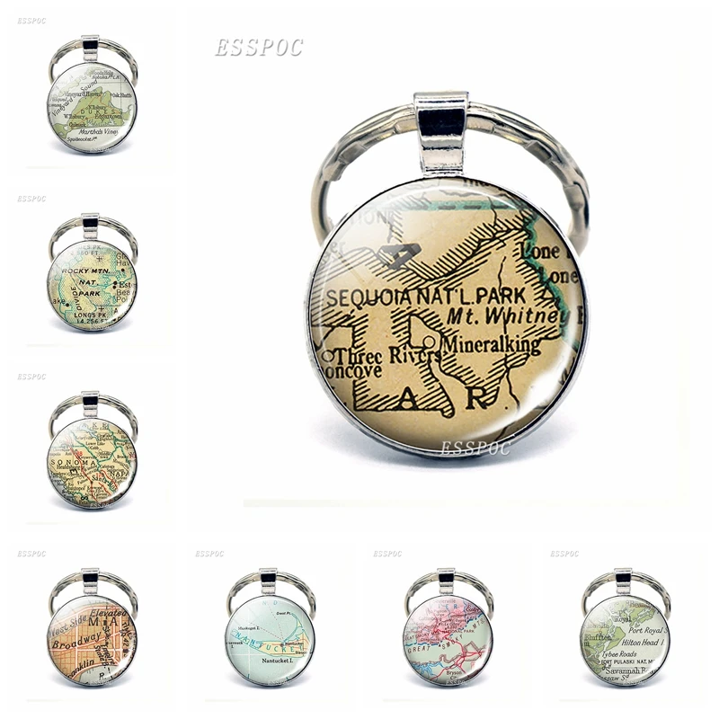 American Island Map Glass Pendant Keychain Park In US Map Hawaii Yellowstone Park Fashion Souvenir Keyring Jewelry Traveler Gift
American Island Map Glass Pendant Keychain Park In US Map Hawaii Yellowstone Park Fashion Souvenir Keyring Jewelry Traveler Gift