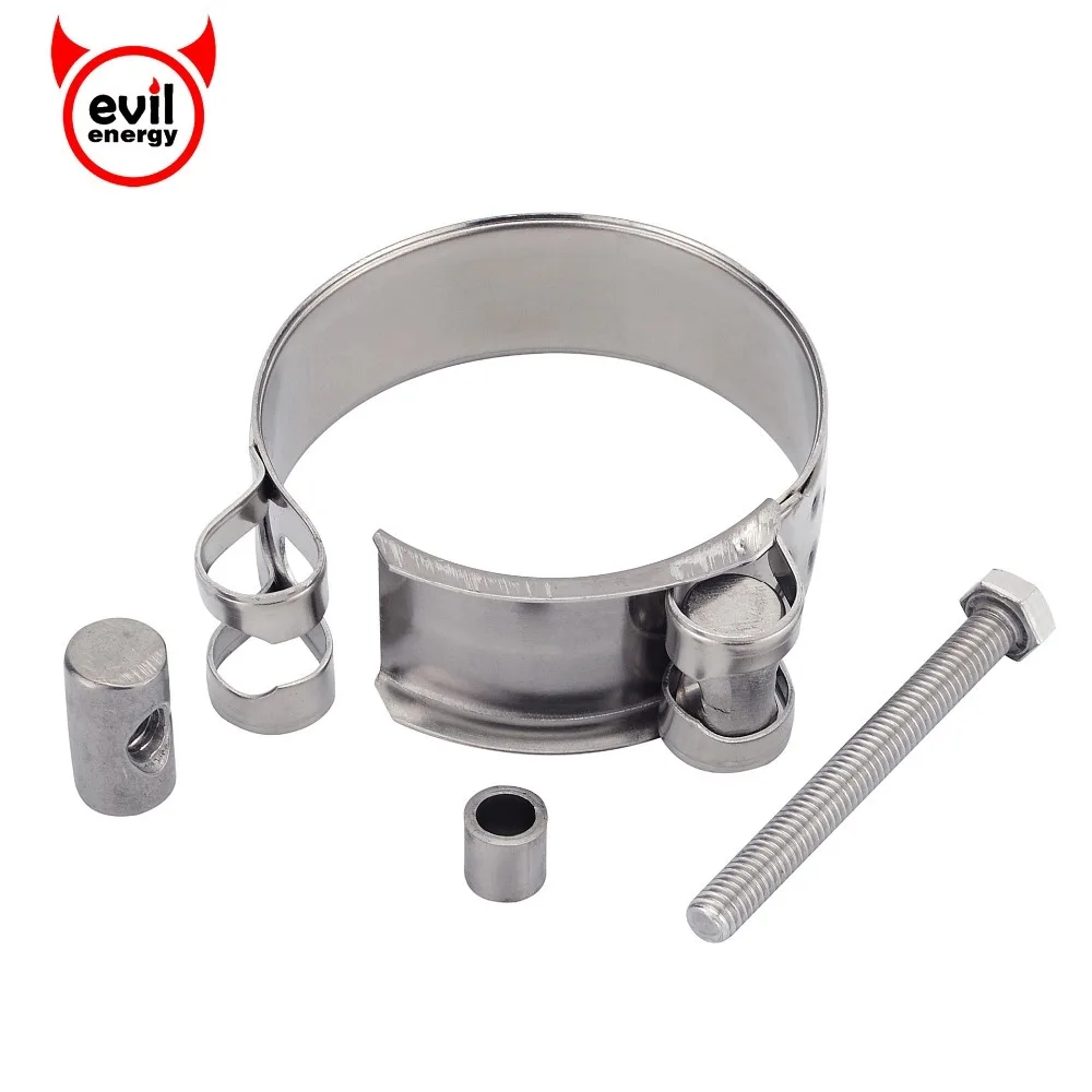 evil energy Universal 304 Stainless Steel Exhaust Clamp Banjo Clip For Slip-on Type Motorcycle Muffler Silencer | Автомобили и
