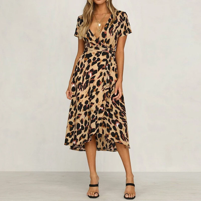 Women Autumn 2019 Wrap Dress Woman Short Sleeve Long Dresses Leopard Dresses Sexy V-neck Summer Dress Elegant Fashion Vestidos
Women Autumn 2019 Wrap Dress Woman Short Sleeve Long Dresses Leopard Dresses Sexy V-neck Summer Dress Elegant Fashion Vestidos