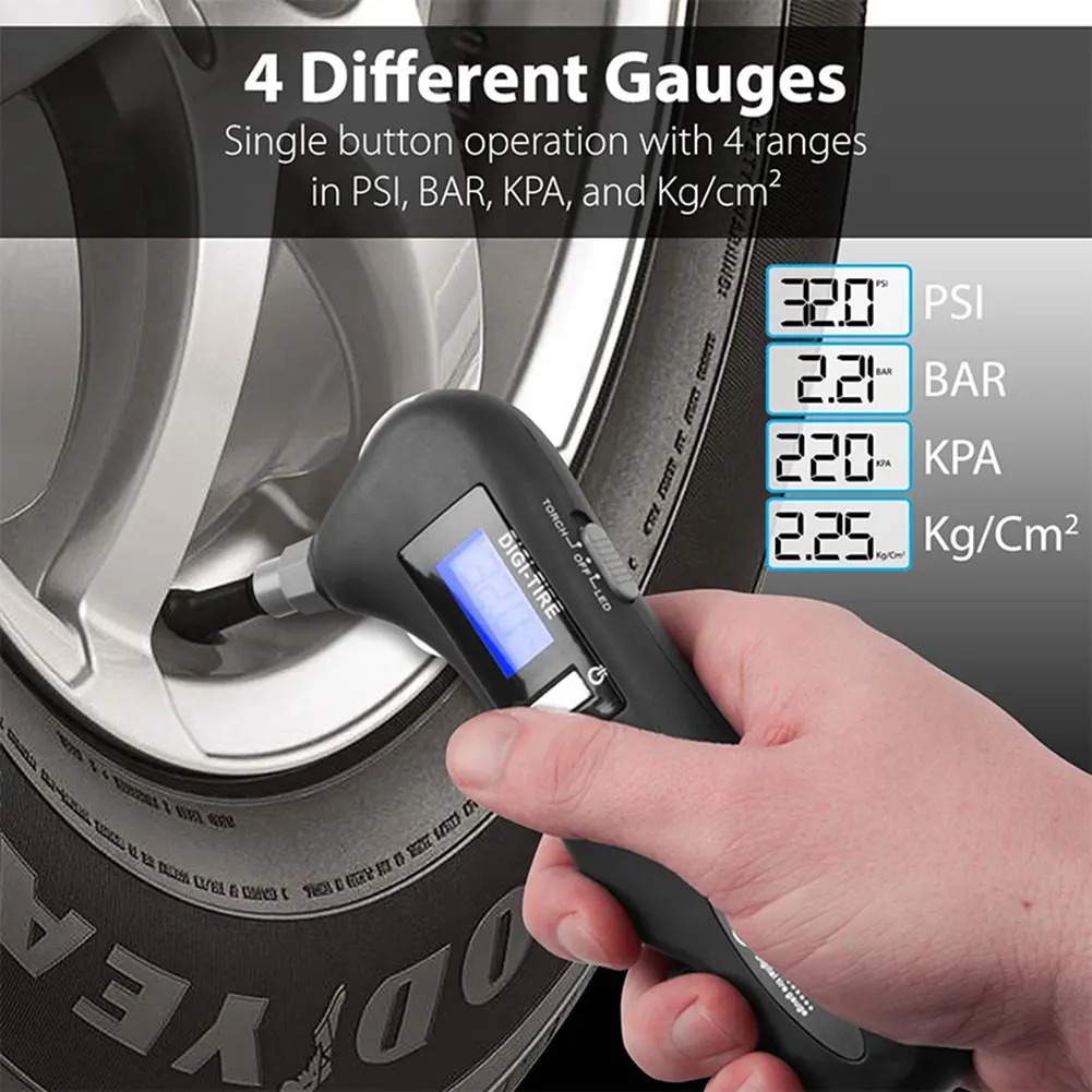 Portable Digital Car Tire Pressure Tester Motorcycle Auto Tyre Air Meter Gauge LCD Display Procession Tool Tire Pressure Tester
Portable Digital Car Tire Pressure Tester Motorcycle Auto Tyre Air Meter Gauge LCD Display Procession Tool Tire Pressure Tester