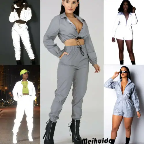 Women Fashion Reflective Zipper Long Sleeve Top Casual Club Sport Jumpsuit 2pcs Solid Hot Clothing Female Set 2 Styles
Women Fashion Reflective Zipper Long Sleeve Top Casual Club Sport Jumpsuit 2pcs Solid Hot Clothing Female Set 2 Styles