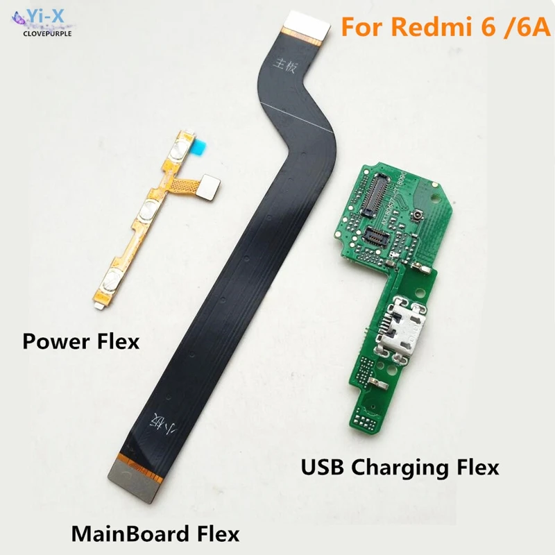 20X Power Volume Flex & USB Charging Dock Flex Cable & Motherboard MainBoard Connections Flex Cable For Xiaomi Redmi 6 6A
20X Power Volume Flex & USB Charging Dock Flex Cable & Motherboard MainBoard Connections Flex Cable For Xiaomi Redmi 6 6A