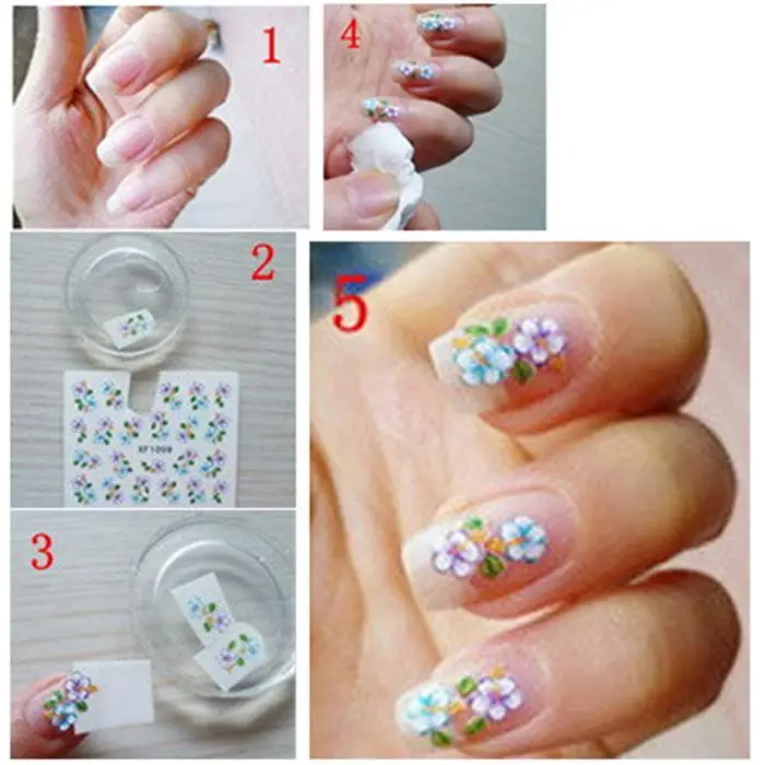 Черный милый кот дизайн передачи воды стикеры 3D на ногти Nail Art Наклейки все типы
