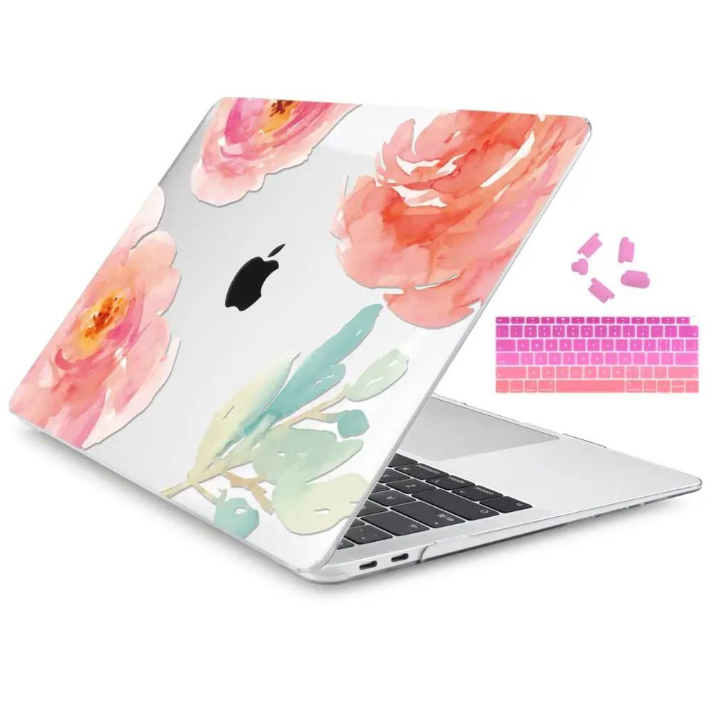 Искусство цветок ультра тонкий легкий ПК Жесткий чехол с клавиатурой для MacBook Air