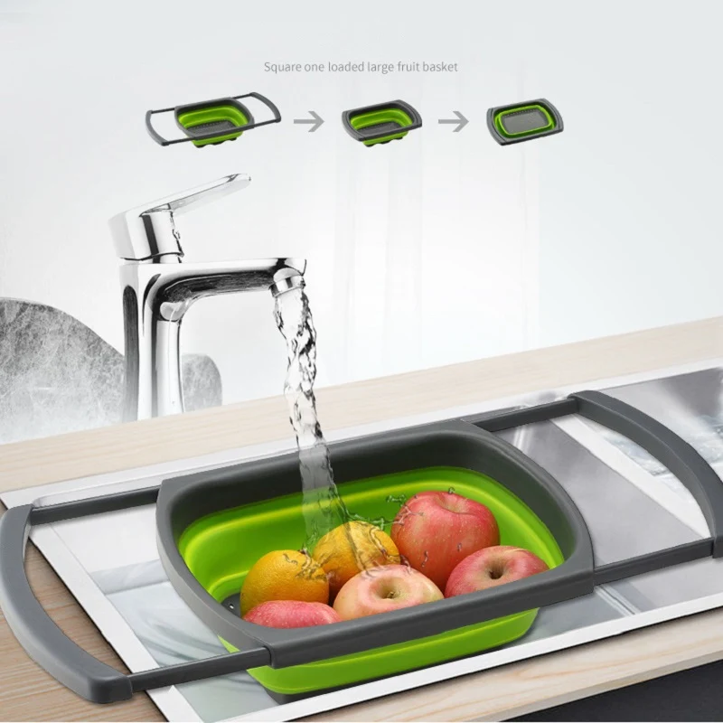 Vegetable Washing Foldable Strainer Basket Collapsible Silicone Colander Square Over The Sink With Handle Fruit Kitchen Tool
Vegetable Washing Foldable Strainer Basket Collapsible Silicone Colander Square Over The Sink With Handle Fruit Kitchen Tool
