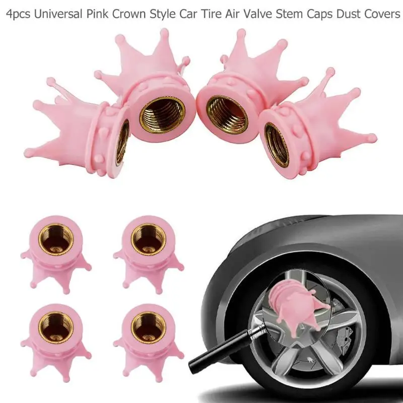 Universal 4Pcs Pink Crown Air Caps Valve Dust Covers For Truck Tire BikeBicycle Wheel Stem Air Valve Cap Car Styling Accessorie
Universal 4Pcs Pink Crown Air Caps Valve Dust Covers For Truck Tire BikeBicycle Wheel Stem Air Valve Cap Car Styling Accessorie