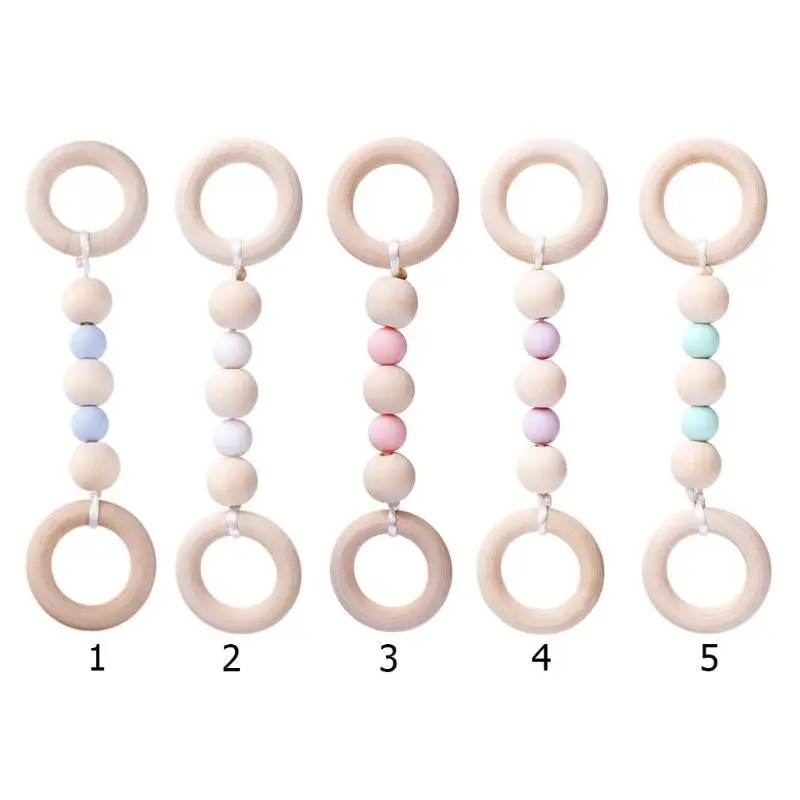 Baby Teether Ring Chain New Wooden Teether Ring Chain Infant Nursing Silicone Wood Beads Teething Tooth Training Accessories
Baby Teether Ring Chain New Wooden Teether Ring Chain Infant Nursing Silicone Wood Beads Teething Tooth Training Accessories