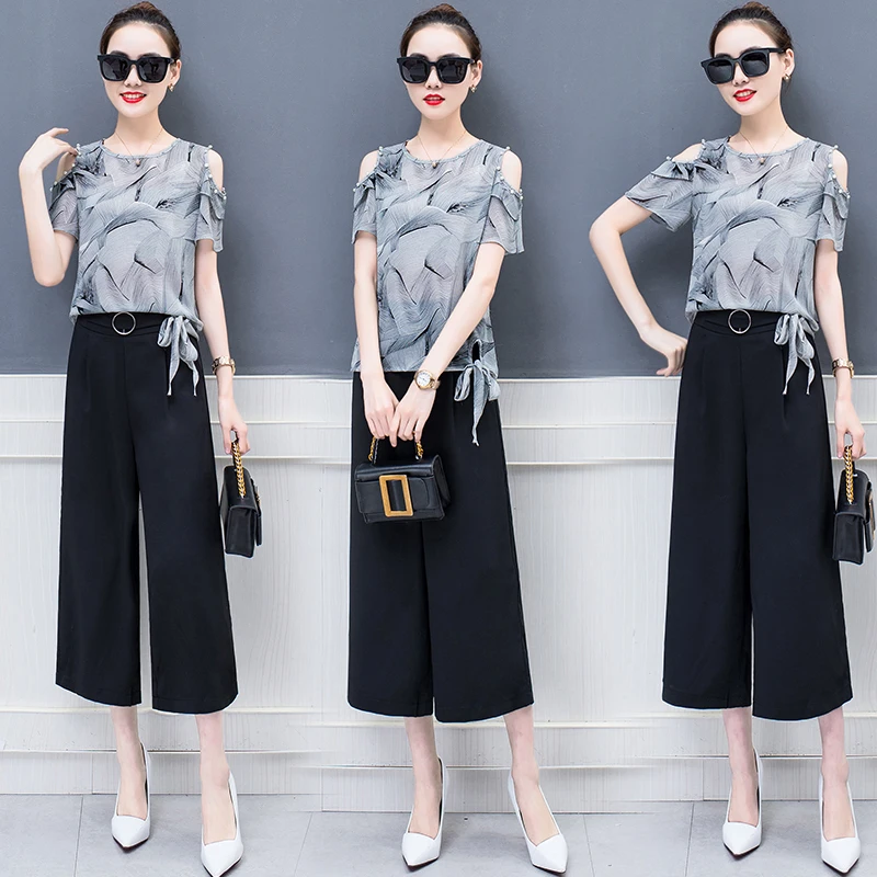 Wide-Legged Pants Suit Women'S Clothing Set 2019 Summer New Korean Fashion Two-Piece Clothing Set Chiffon Floral Top Outfit
Wide-Legged Pants Suit Women'S Clothing Set 2019 Summer New Korean Fashion Two-Piece Clothing Set Chiffon Floral Top Outfit