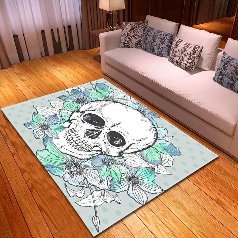 

Nordic Halloween 3D Skull Carpet Party Decor Area Rugs Kids Room Play Rug Flannel Baby Crawl Game Mat Carpets for Living Room