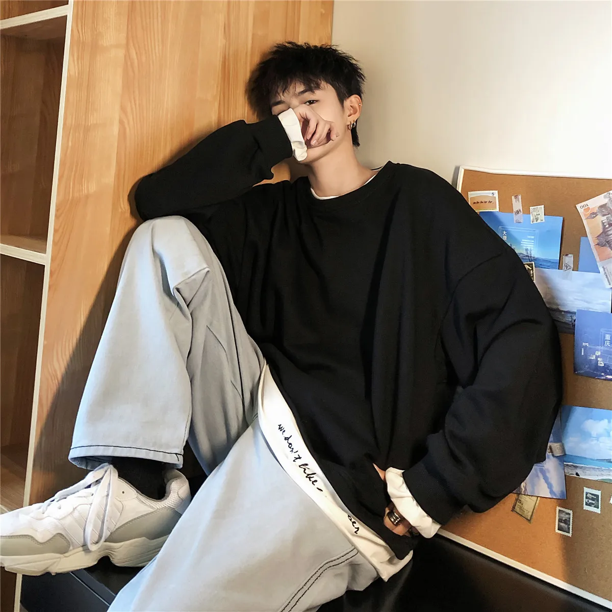 2019 Spring Men's Fashion Clothes Full Cotton Pullover False Two Piece Coats Round Neck Hoodies Casual Loose Sweatshirts M-XL
2019 Spring Men's Fashion Clothes Full Cotton Pullover False Two Piece Coats Round Neck Hoodies Casual Loose Sweatshirts M-XL