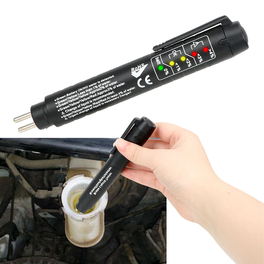 LEEPEE Brake Fluid Tester Digital for DOT3/DOT4 Electronic Pen Liquid Testing Brake Fluid Tester Pen 5 LED Indicator Display
LEEPEE Brake Fluid Tester Digital for DOT3/DOT4 Electronic Pen Liquid Testing Brake Fluid Tester Pen 5 LED Indicator Display