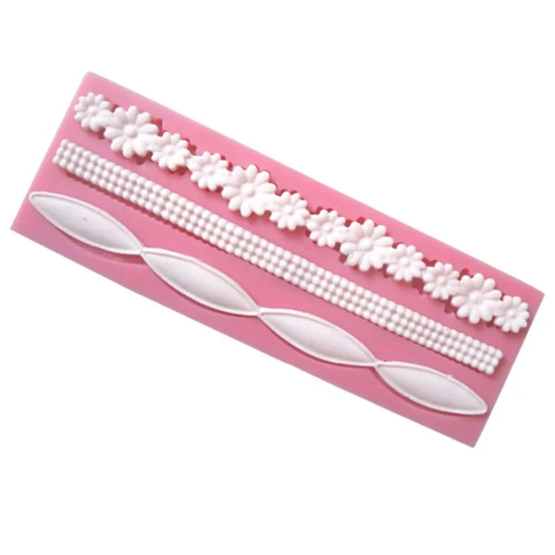 New 3D Lace Flower Bead Chain Silicone Fondant Mould Cake Decorating Baking Molds Sugar Paste Tools
New 3D Lace Flower Bead Chain Silicone Fondant Mould Cake Decorating Baking Molds Sugar Paste Tools