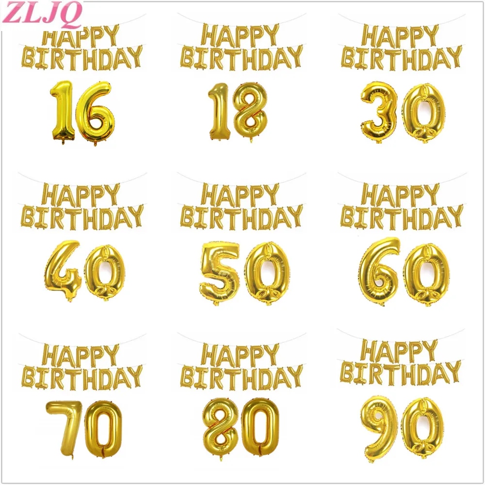 ZLJQ Happy Birthday Foil Balloon Adult Number 16 18 30 40 50 60 70 80 90 Birthday Party Decoration Golden Bday Party Supplies 75
ZLJQ Happy Birthday Foil Balloon Adult Number 16 18 30 40 50 60 70 80 90 Birthday Party Decoration Golden Bday Party Supplies 75