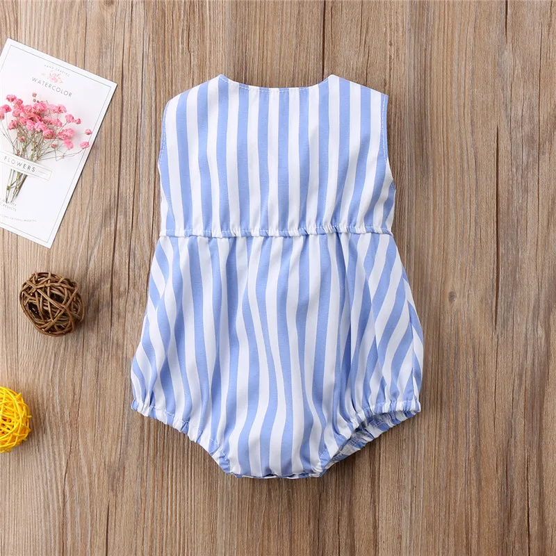 0-24M Newborn Baby Girl Clothes Bow Sleeveless Striped Cotton Romper Sunsuit Playsuit Summer Clothing Cotton 
0-24M Newborn Baby Girl Clothes Bow Sleeveless Striped Cotton Romper Sunsuit Playsuit Summer Clothing Cotton