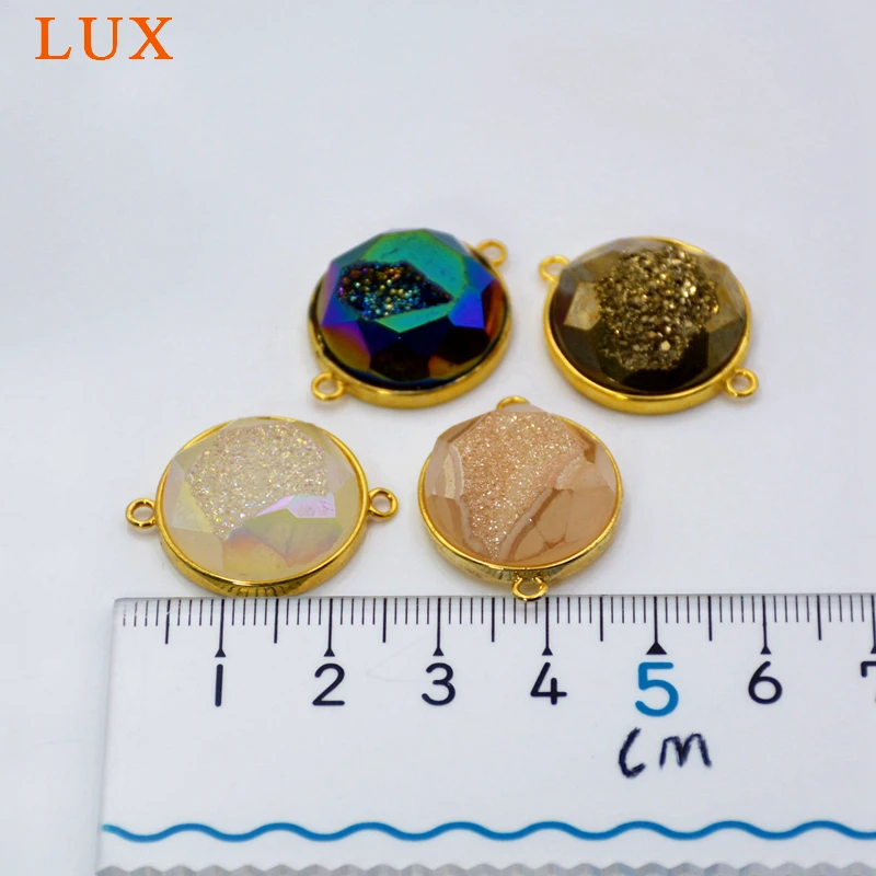 Round Agates Druzy Geode connector multi color drusy stone charms gold setting drusy jewelry High Quality pendant
Round Agates Druzy Geode connector multi color drusy stone charms gold setting drusy jewelry High Quality pendant