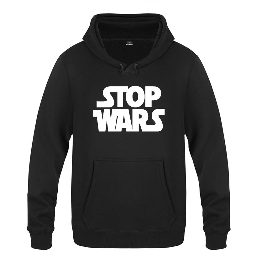 STOP WARS Simple Letter Hoodies Men 2018 Men's Pullover Fleece Hooded Sweatshirts
STOP WARS Simple Letter Hoodies Men 2018 Men's Pullover Fleece Hooded Sweatshirts