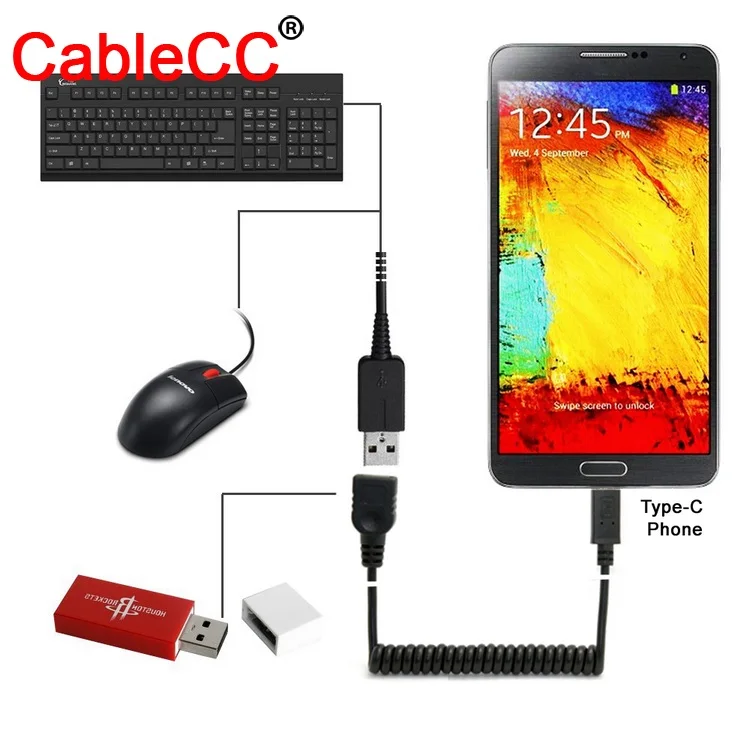 CableCC Stretch USB-C USB 3.1 Type C to USB 2.0 A Female OTG Data CableWork for Tablet & Mobile Phone & Laptop
CableCC Stretch USB-C USB 3.1 Type C to USB 2.0 A Female OTG Data CableWork for Tablet & Mobile Phone & Laptop
