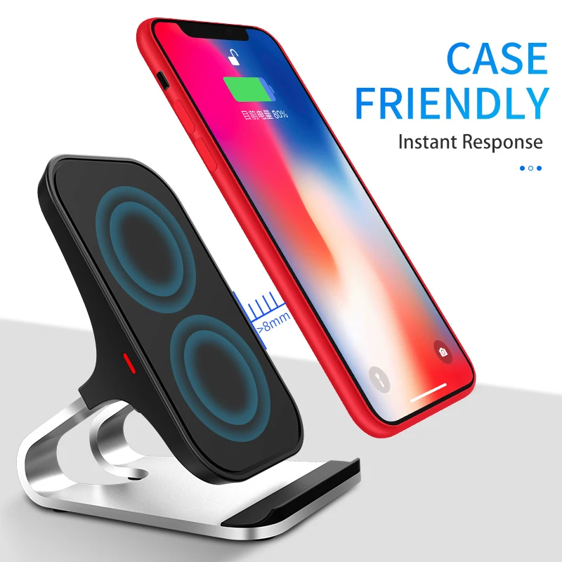 Беспроводное зарядное устройство Qi для iPhone X 7 8 Plus Xiaomi Redmi Note модная