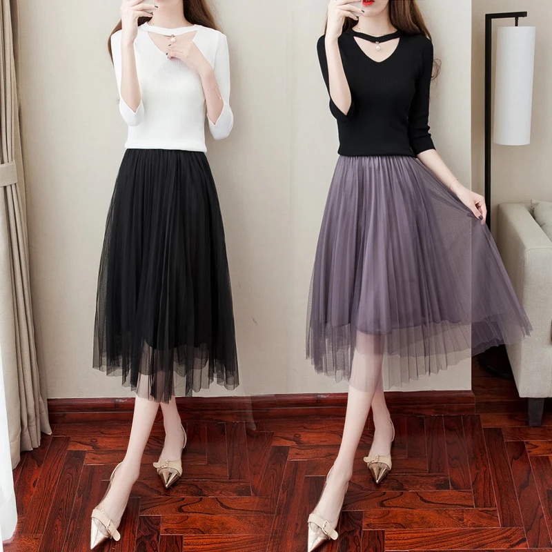 2019 Summer Women Half Skirt Slim High Waist A Word Skirt Black Apricot Mesh Elegant Casual Fashion Pleated Skirt Long Women H03
2019 Summer Women Half Skirt Slim High Waist A Word Skirt Black Apricot Mesh Elegant Casual Fashion Pleated Skirt Long Women H03