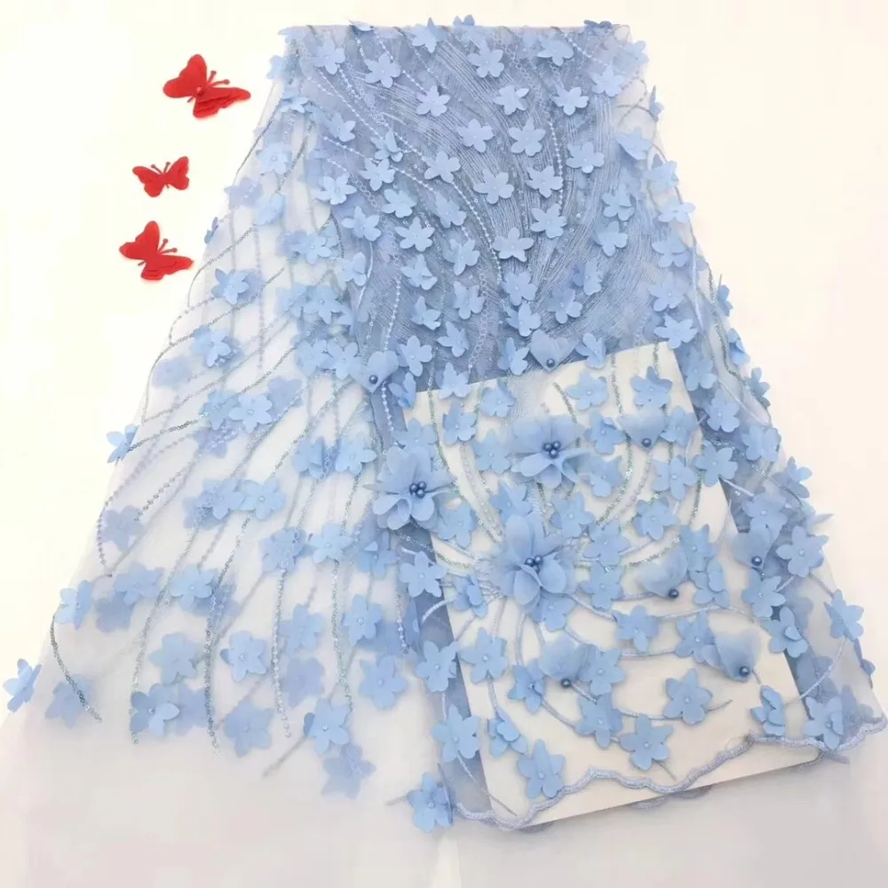Unique design sky blue 3d flowers applique African french tulle lace fabric for party 5yards Nigerian beaded net lace fabrics
Unique design sky blue 3d flowers applique African french tulle lace fabric for party 5yards Nigerian beaded net lace fabrics