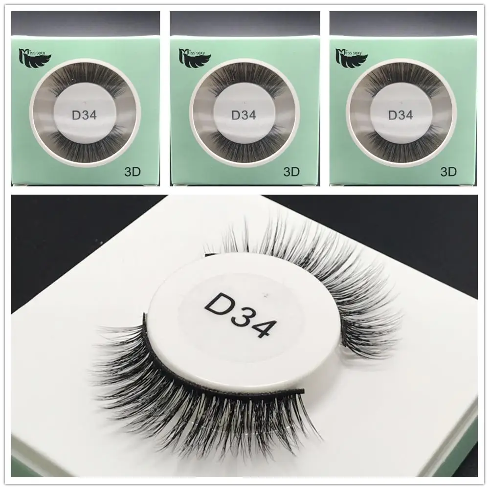 8 пар Miss sexy lash d034 3D норки накладные ресницы толстые ручной работы макияж набор