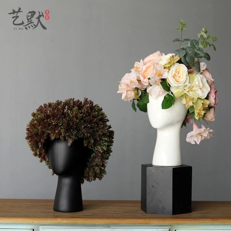 Creative Human Head White Black Decorative Bastract Ceramic Vase Without Flower Home Model Room Decoration Ornaments
Creative Human Head White Black Decorative Bastract Ceramic Vase Without Flower Home Model Room Decoration Ornaments