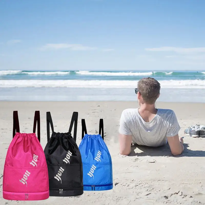 Wet Separation Portable Swimsuit Storage Bag Waterproof Bag Shoulder Beach Bag Waterproof Drawstring Backpack Bag with Shoe Comp
Wet Separation Portable Swimsuit Storage Bag Waterproof Bag Shoulder Beach Bag Waterproof Drawstring Backpack Bag with Shoe Comp