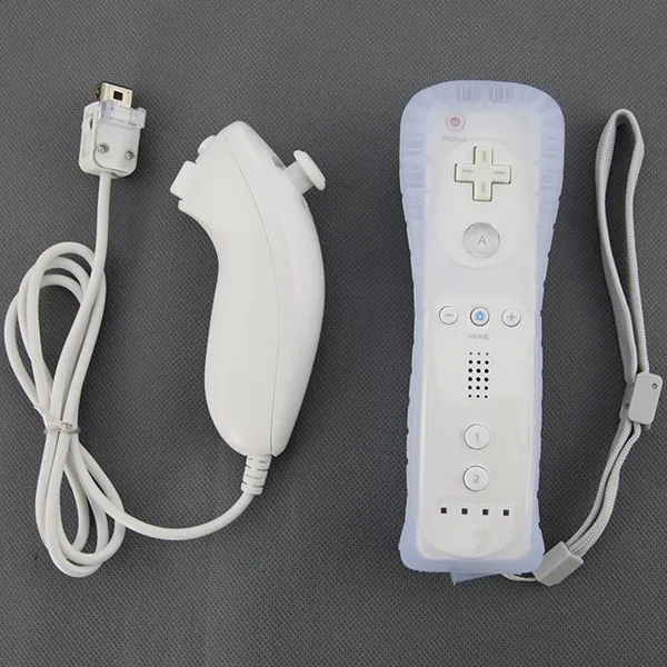 2 in 1 Wireless Games Remote Controller for Wii Built in Motion Plus Nunchuck for Nintendo for Wii Controle Silicone Soft Case
2 in 1 Wireless Games Remote Controller for Wii Built in Motion Plus Nunchuck for Nintendo for Wii Controle Silicone Soft Case