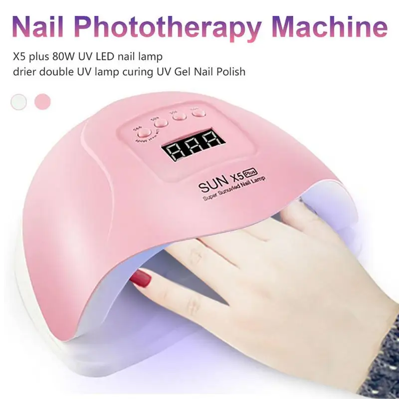 SUN X5 Plus 80W UV LED Lamp Nail Dryer Dual UV Lamp For Curing UV Gel Nail Polish With Sensor Smart Timer Lamp for Nails
SUN X5 Plus 80W UV LED Lamp Nail Dryer Dual UV Lamp For Curing UV Gel Nail Polish With Sensor Smart Timer Lamp for Nails