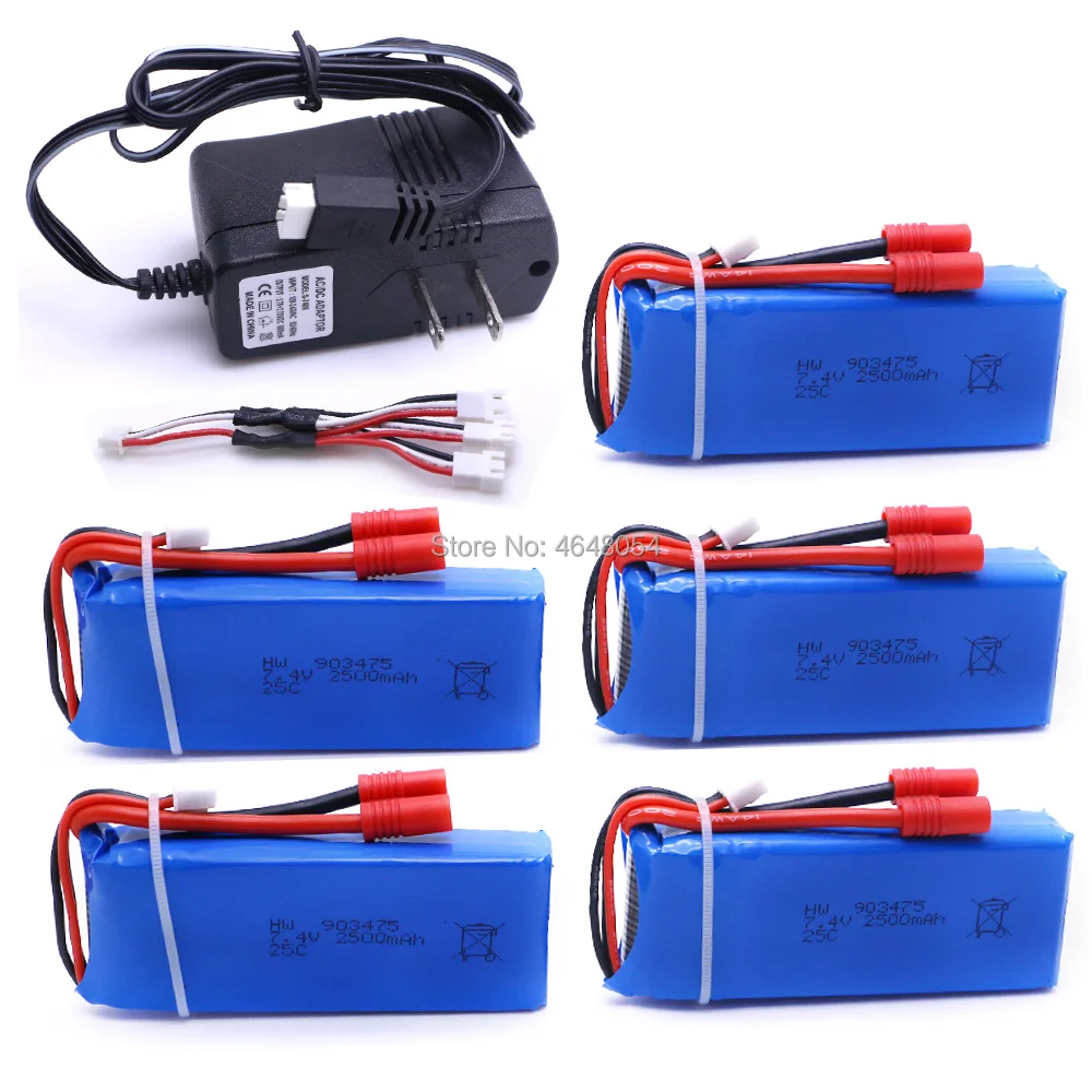 5 шт. Радиоуправляемый Дрон SYMA x8c x8w x8g x9w Lipo Батарея 7 4 в 2500 мАч 25c с 3in1 зарядное