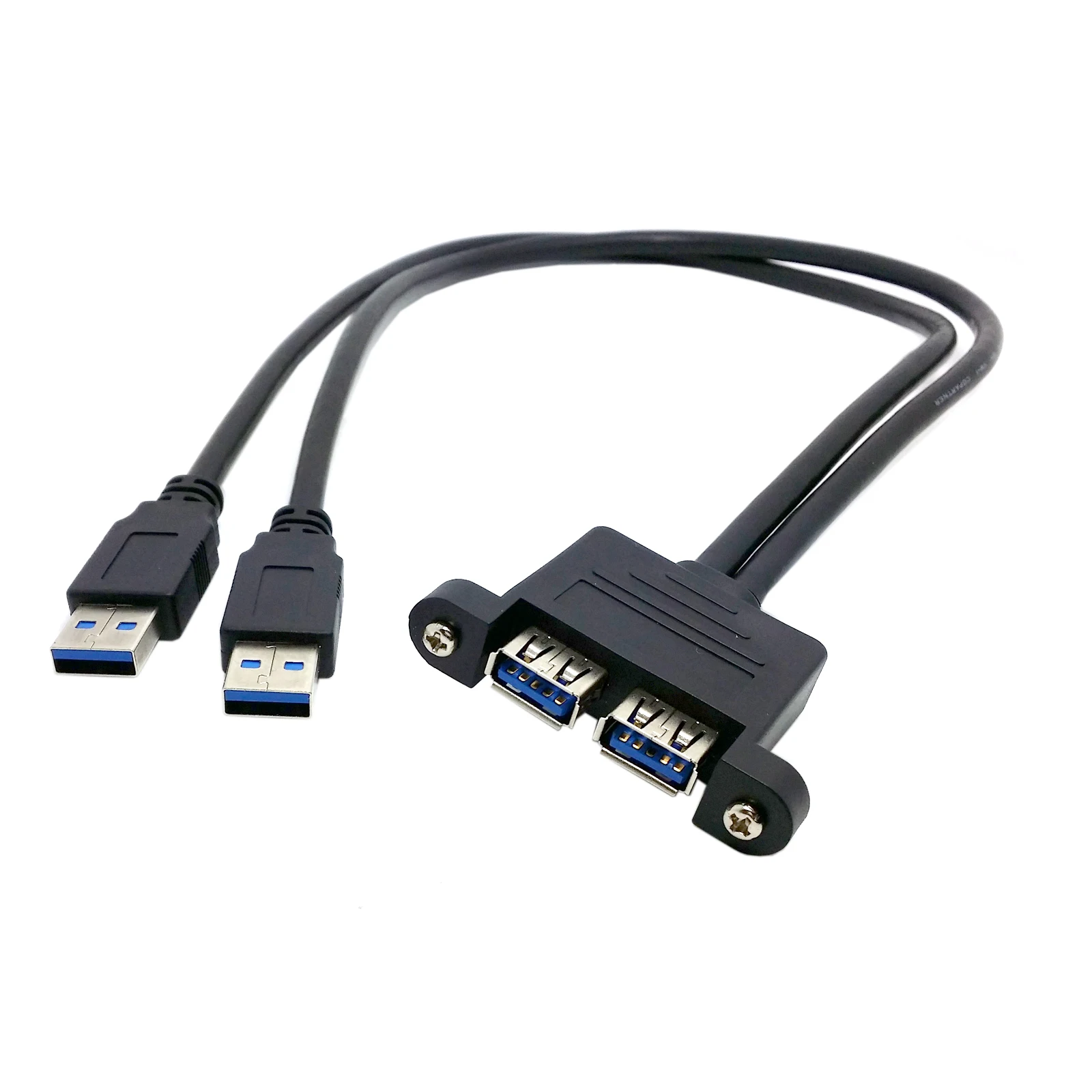 Xiwai High Quality Two Combo USB 3.0 Male to USB 3.0 Female Extension Screw Panel Mount Cable 50cm
Xiwai High Quality Two Combo USB 3.0 Male to USB 3.0 Female Extension Screw Panel Mount Cable 50cm