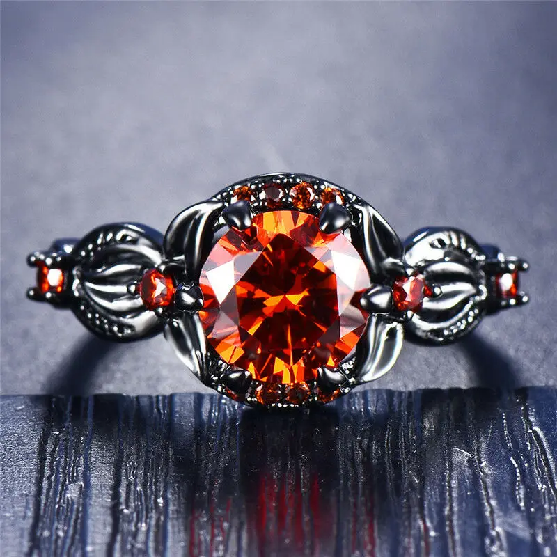 Women Round Wedding Band Size 5-9 Cut Red Flower Ring Black Gold Color Engagement Vintage Bridal Rings Party Jewelly Gift
Women Round Wedding Band Size 5-9 Cut Red Flower Ring Black Gold Color Engagement Vintage Bridal Rings Party Jewelly Gift