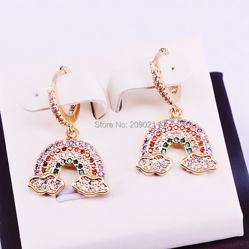 8Pair Gold color micro pave Multicolor Cubic Zirconia rainbow earrings girl women fashion jewelry dangle earrings
8Pair Gold color micro pave Multicolor Cubic Zirconia rainbow earrings girl women fashion jewelry dangle earrings