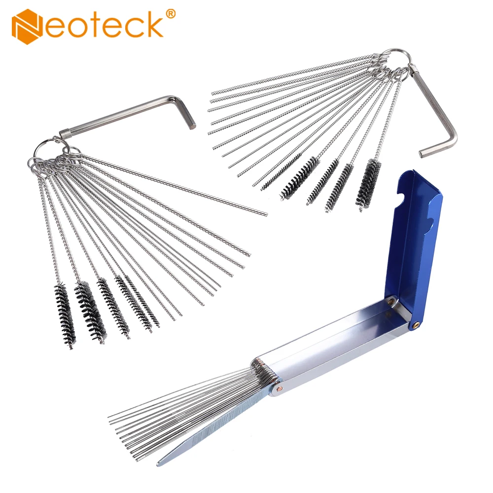 Neoteck Set of Carburetor Carbon Jet Cleaner 13 Wire Torch Tip Cleaner Tool and 2 pcs of 10 Needles 5 Brushes Cleaning Tool Kit
Neoteck Set of Carburetor Carbon Jet Cleaner 13 Wire Torch Tip Cleaner Tool and 2 pcs of 10 Needles 5 Brushes Cleaning Tool Kit