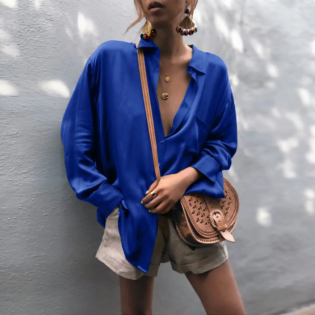 wsevypo Women Casual Shirts Solid Color Soft Satin Loose Turn down Collar Button Up Tops Fall Spring Chic Shirts Autumn Spring
wsevypo Women Casual Shirts Solid Color Soft Satin Loose Turn down Collar Button Up Tops Fall Spring Chic Shirts Autumn Spring