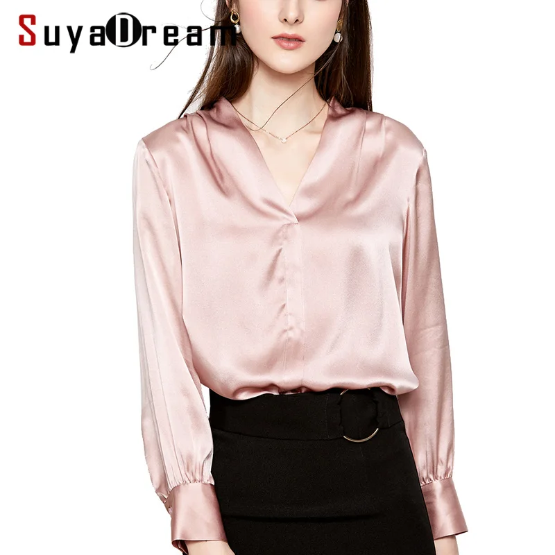SuyaDream Женская шелковая блузка, 100% натуральный шелк, сатин, Однотонные блузки для женщин, v-образный вырез, рубашка с длинными рукавами, весна ...
SuyaDream Женская шелковая блузка, 100% натуральный шелк, сатин, Однотонные блузки для женщин, v-образный вырез, рубашка с длинными рукавами, весна ...