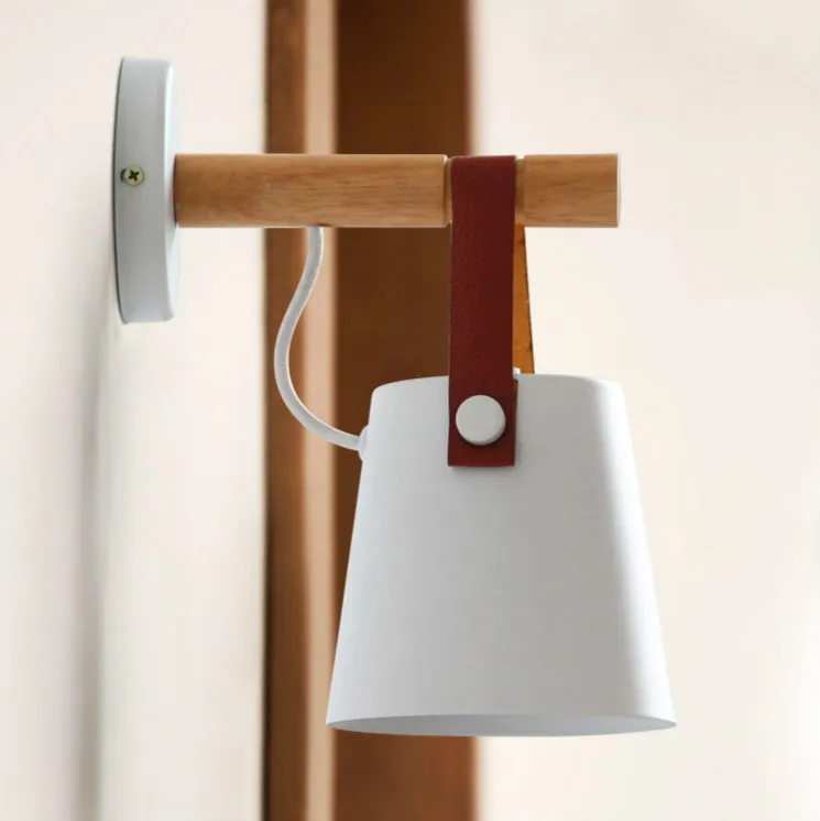 Nordic LED Wall Lamps Abajur for Living Room Wall Sconces Light E27 Wooden belt Wall Light White/Black E27 85-265V Bed Bedside
Nordic LED Wall Lamps Abajur for Living Room Wall Sconces Light E27 Wooden belt Wall Light White/Black E27 85-265V Bed Bedside