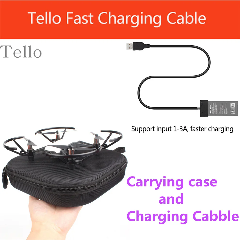 EVA tello Portable Protective Case Carrying Case Storage Box and tello Fast Battery Charging USB Cable For DJI tello Bag Drone C
EVA tello Portable Protective Case Carrying Case Storage Box and tello Fast Battery Charging USB Cable For DJI tello Bag Drone C