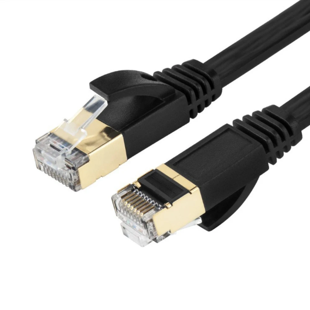 Плоский сетевой Ethernet кабель Lan Cat7 черные сетевые кабели UTP RJ45 20 м 15 10 5 3 2 1