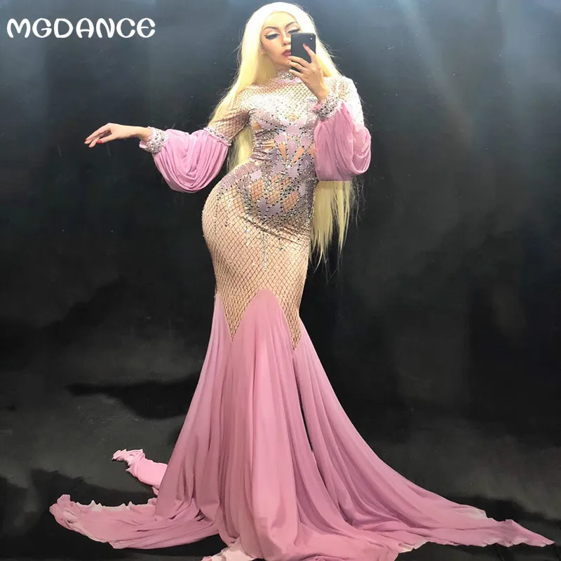 New Women Nightclub Party Performance Dancer Singer Stage Wear Bling Costume Sexy Stage Pink Long Dress Sparkling Crystals
New Women Nightclub Party Performance Dancer Singer Stage Wear Bling Costume Sexy Stage Pink Long Dress Sparkling Crystals