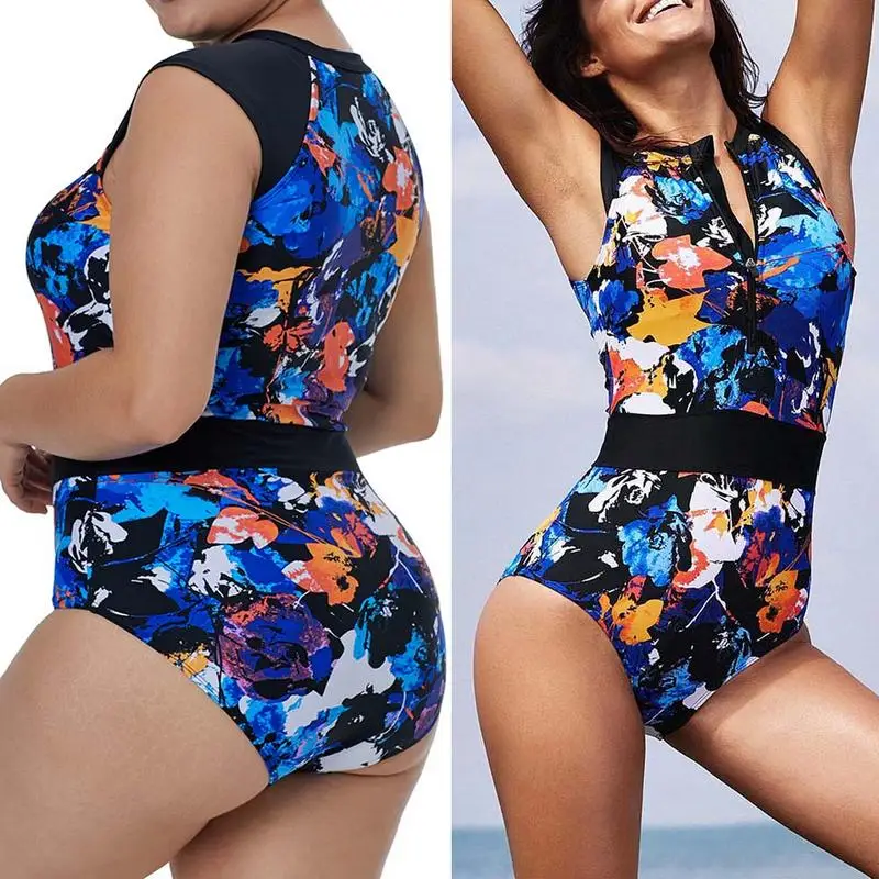Women Body Suits Sexy Ocean Wonder Zip Front One Piece Beach Suit Floral Print Body Suits Plus Size Hot Sale 2019
Women Body Suits Sexy Ocean Wonder Zip Front One Piece Beach Suit Floral Print Body Suits Plus Size Hot Sale 2019