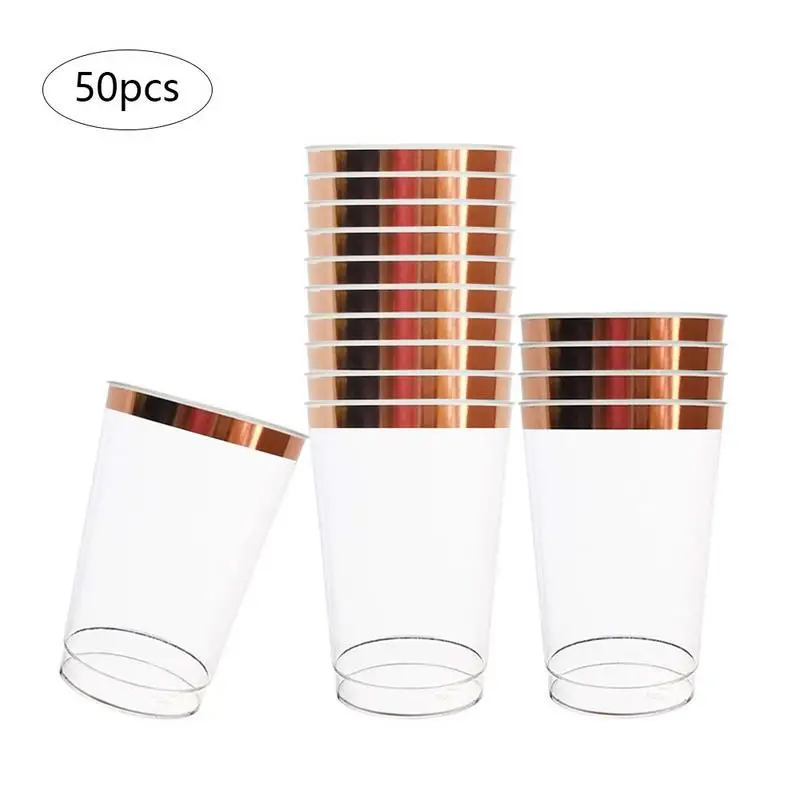50pcs 12oz Disposable Transparent Hot Stamping Rose Gold Cup Home Party Beverage Juice Red Wine Plastic Cup Party Supplies
50pcs 12oz Disposable Transparent Hot Stamping Rose Gold Cup Home Party Beverage Juice Red Wine Plastic Cup Party Supplies