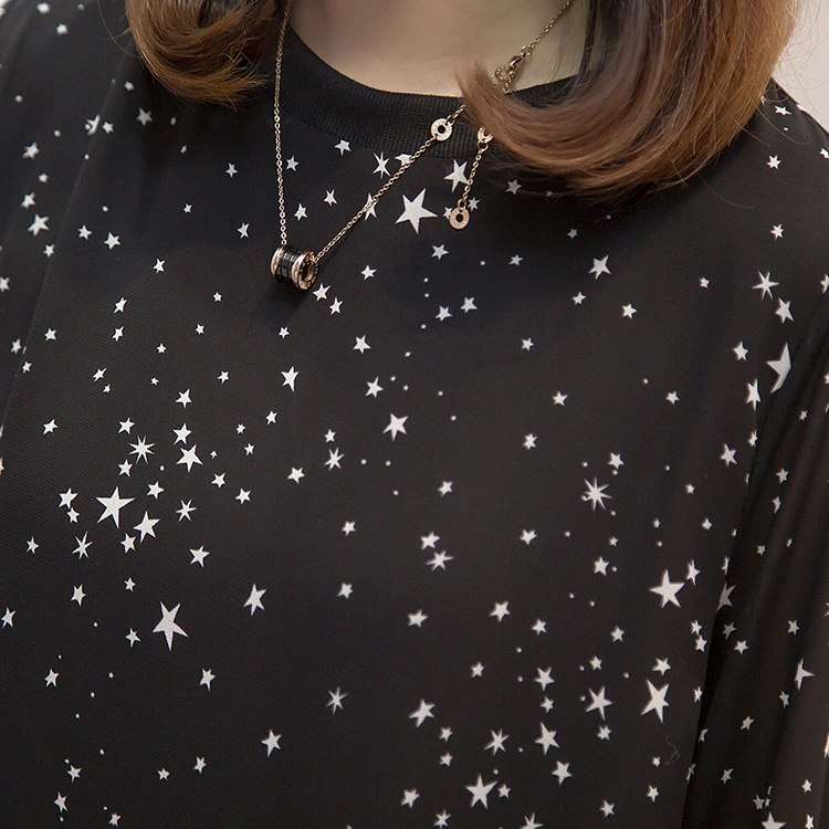 Plus size Women Tops and Blouses 2020 Spring Autumn Star Printing Chiffon Shirts oversize Loose Long sleeve Blusas Femininas
Plus size Women Tops and Blouses 2020 Spring Autumn Star Printing Chiffon Shirts oversize Loose Long sleeve Blusas Femininas
