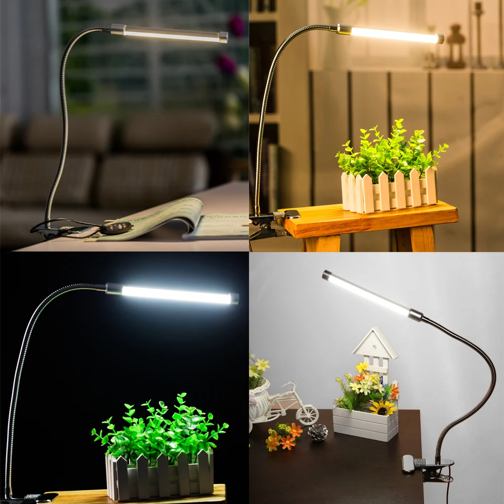 LED Clamp Clip Desk Lamp USB Powered Operated Dimmable Bendable Goose Neck Reading Lamp for Living Room Library Office Student
LED Clamp Clip Desk Lamp USB Powered Operated Dimmable Bendable Goose Neck Reading Lamp for Living Room Library Office Student